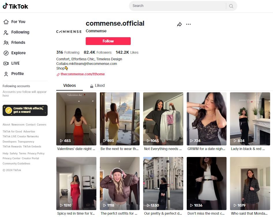 Commense的<a href='/jiqiao/703.html' target='_blank'>TikTok账号</a>